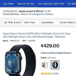 Apple Watch Series 9 (GPS) 45mm Midnight Aluminum Case with Midnight Sport Loop with Blood Oxygen