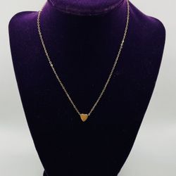 Solid Heart Gold Plated Necklace 