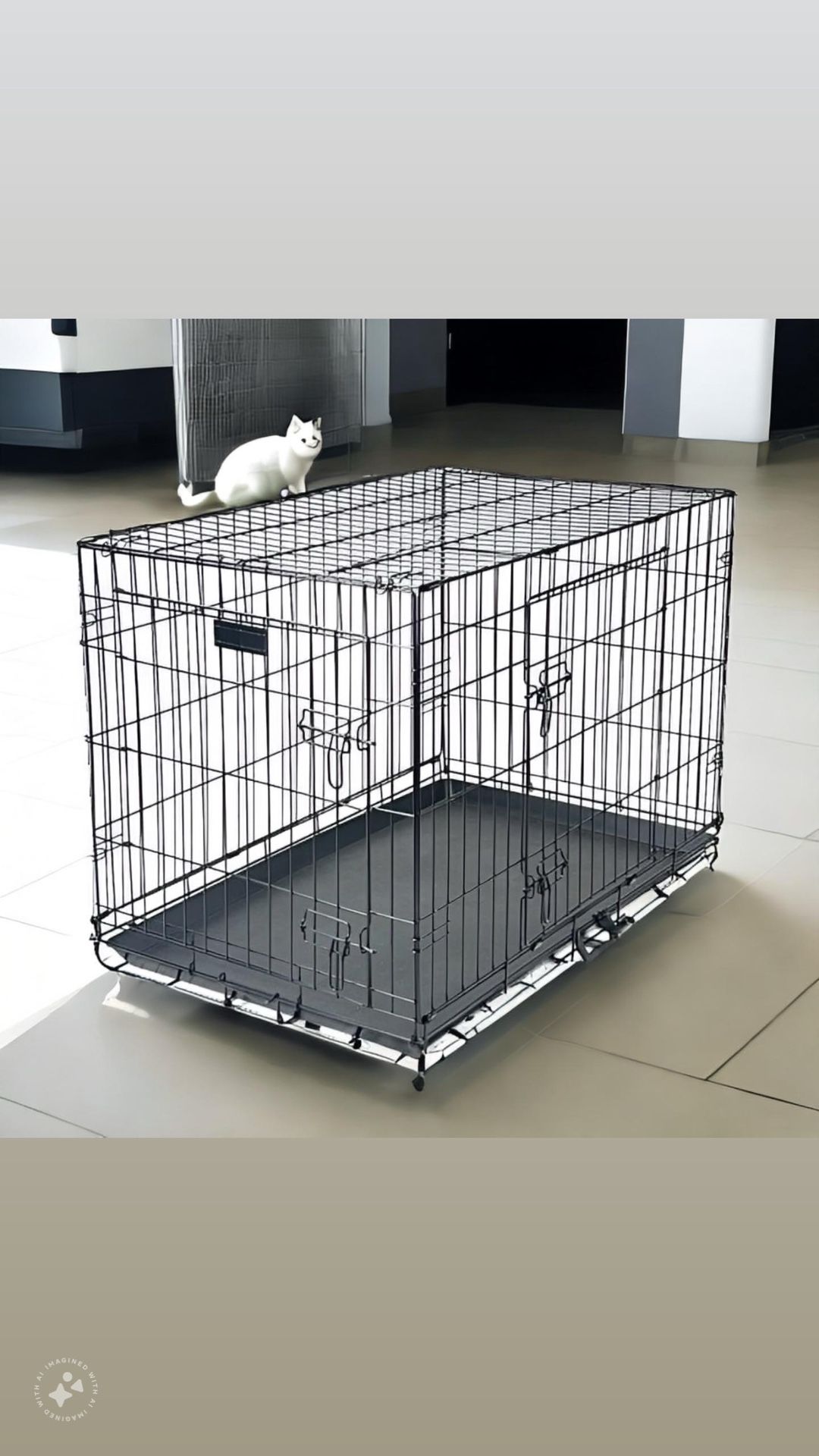 Dog Crate Wire Cage With Double Door