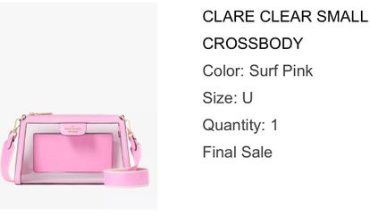 Kate Spade Clare clear PVC bag