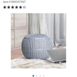 Silver Pouf Foot Stool