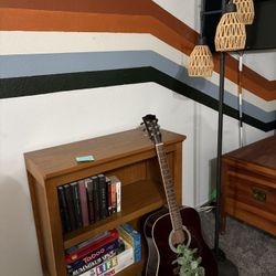 Bookshelf, Lamp, Guitar, Everything Inside Bookshelf