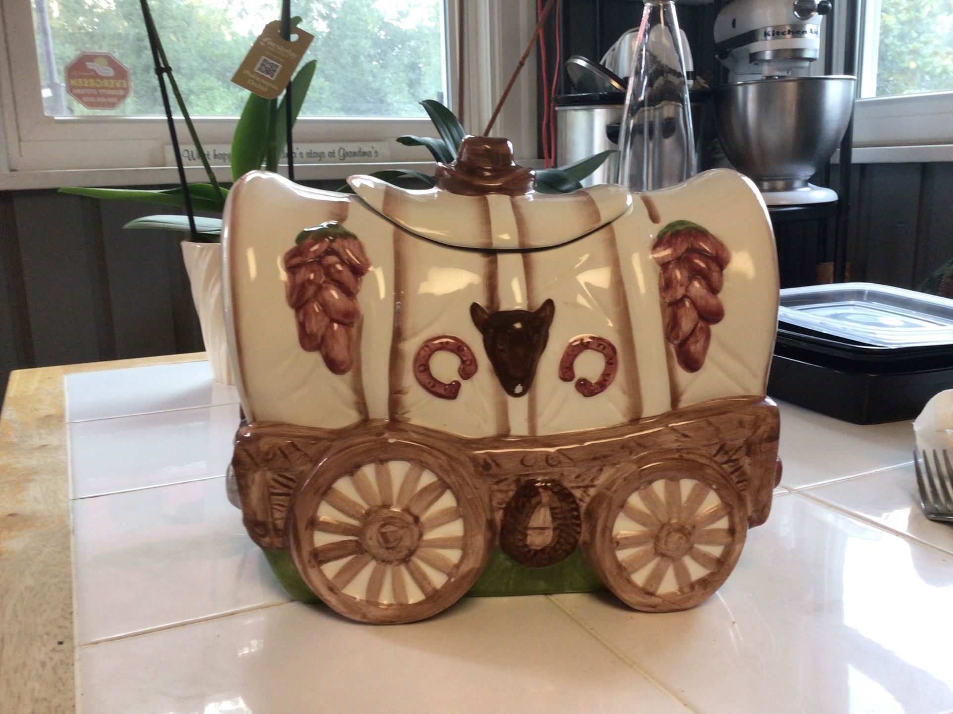 Antique Covered Wagon Cookie Jar