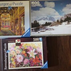Lot Of 3 Ravensburger Jigsaw Puzzles