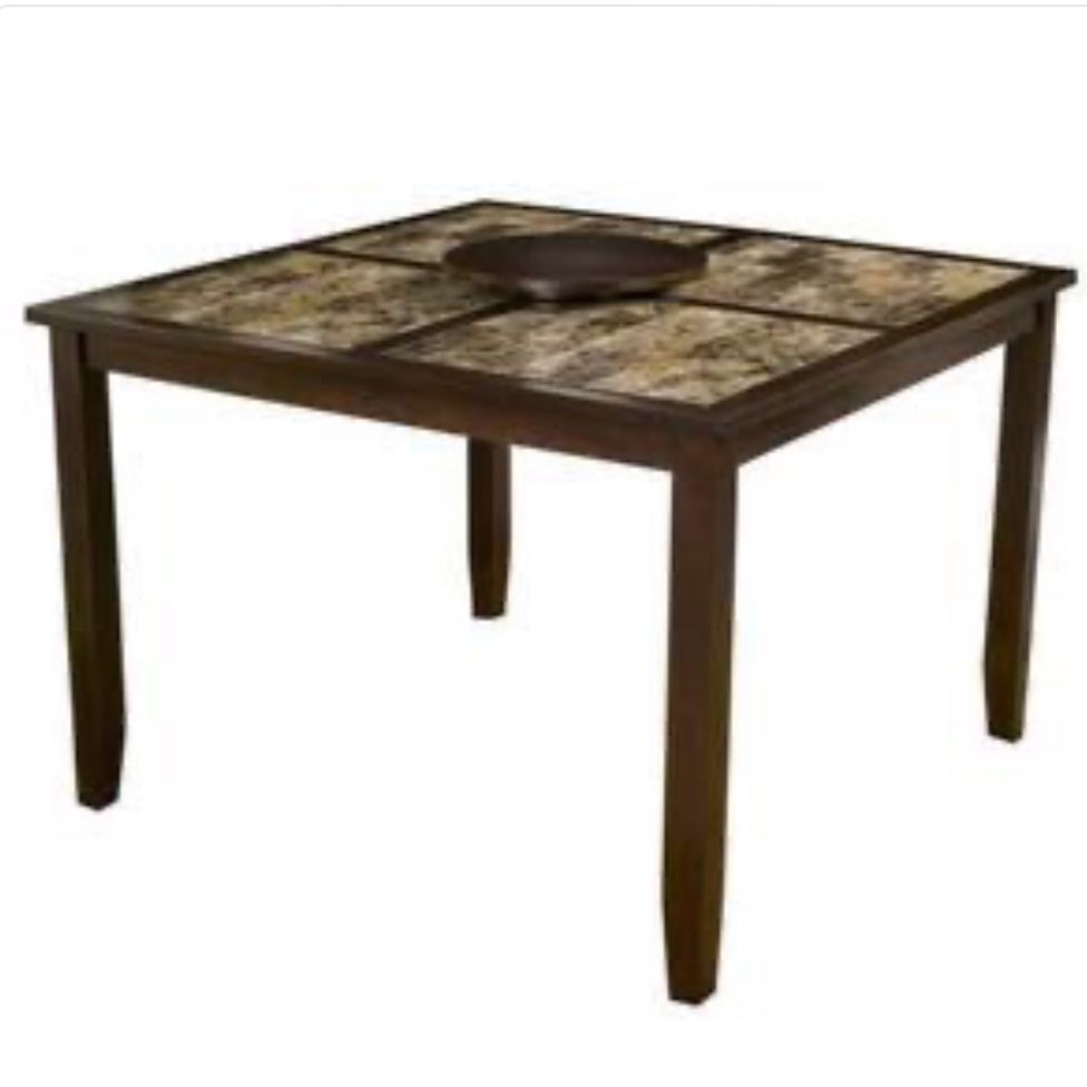 Large, Tall Brand New Expresso/ Marble Top Table!