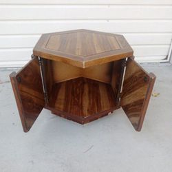 Wood Nightstand With Storage 