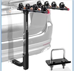 IKURAM R 4 Bike Rack Bicycle Carrier Racks Hitch Mount Double Foldable Rack for Cars, Trucks, SUV's