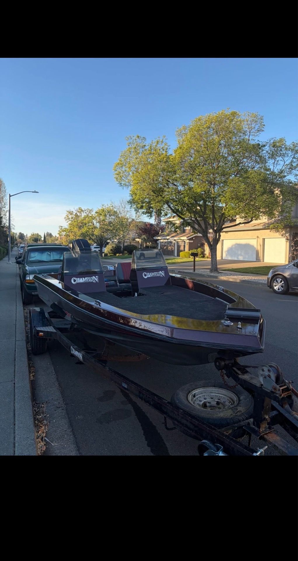 1993 champion 115hp 2 stroke mercury bass boat