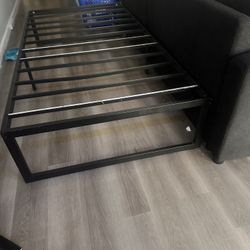 Black metal bed frames