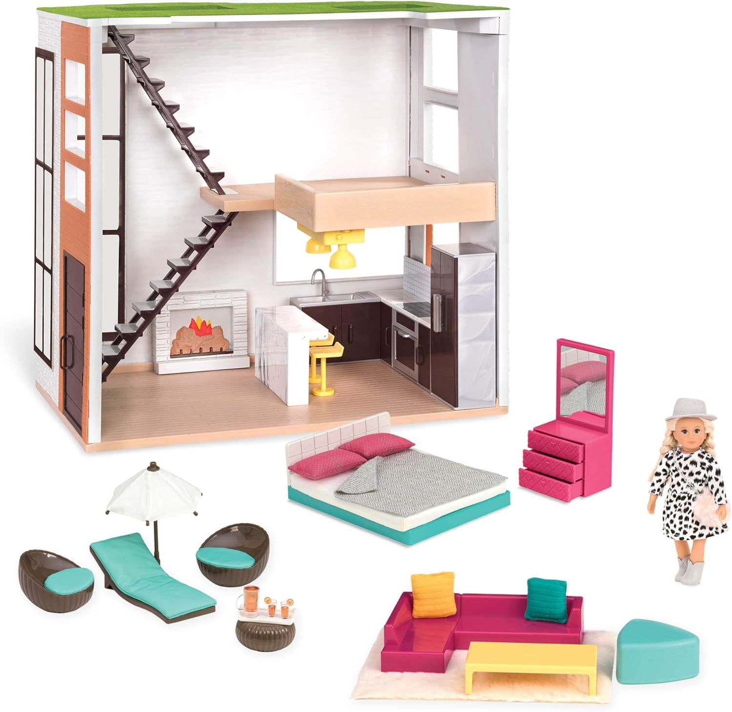 Lori Dolls Living Room Kitchen Bedroom Outdoor Patio Loft Dollhouse & Accessories