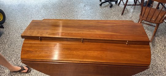 Cherry wood dining table with leaves