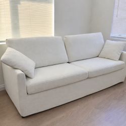 BRAND NEW IN BOX！85”White Sofa | No Tools Required | Easy Assembly