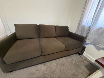Brown Microfiber 3-Cushion Sofa
