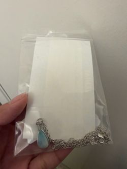 Blue sea glass necklace