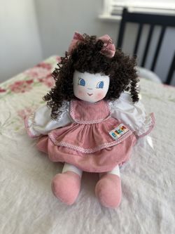 EATUSCA Rag Doll Pink Dress Curly Hair