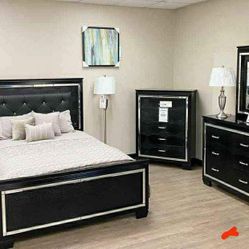 Led Upholstered Panel Bedroom Set Queen Or King 