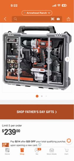 Shop BLACK+DECKER 20V Max Lithium-lon Cordless Matrix 6 Tool Combo Kit with Storage Case