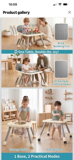 9 in 1 baby high chair with building block table