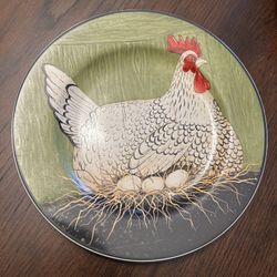 Warren Kimble “Henny Penny” Salad Plate Green 8” 