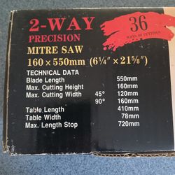 2- WAY Precision Mitre Saw 160mm x 550mm