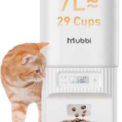 Automatic Cat Feeder, 7L Automatic Dog Feeder with Desiccant Bag, 1-6 Meals Ideal for Multiple Pets, Dual Power Supply, Keep Food Fresh, Detachable Wa