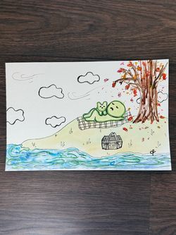 Original Smiski Mixed-Media Artwork