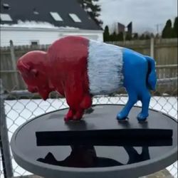 The Red White And Blue Buffalo Statue