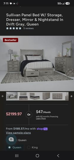 Complete Queen Bed Set drawers with nightstand