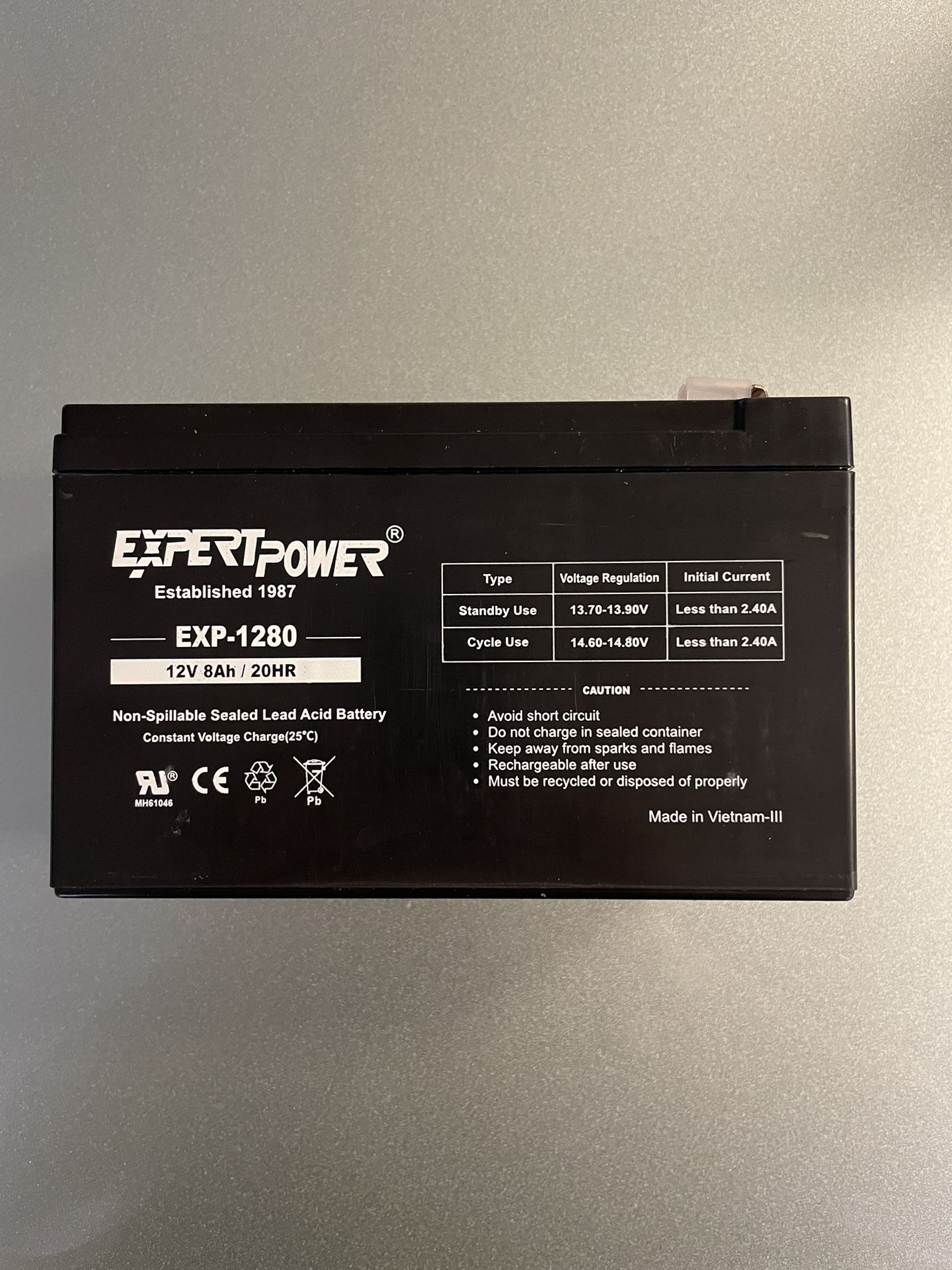 12V 8Ah/20HR Battery
