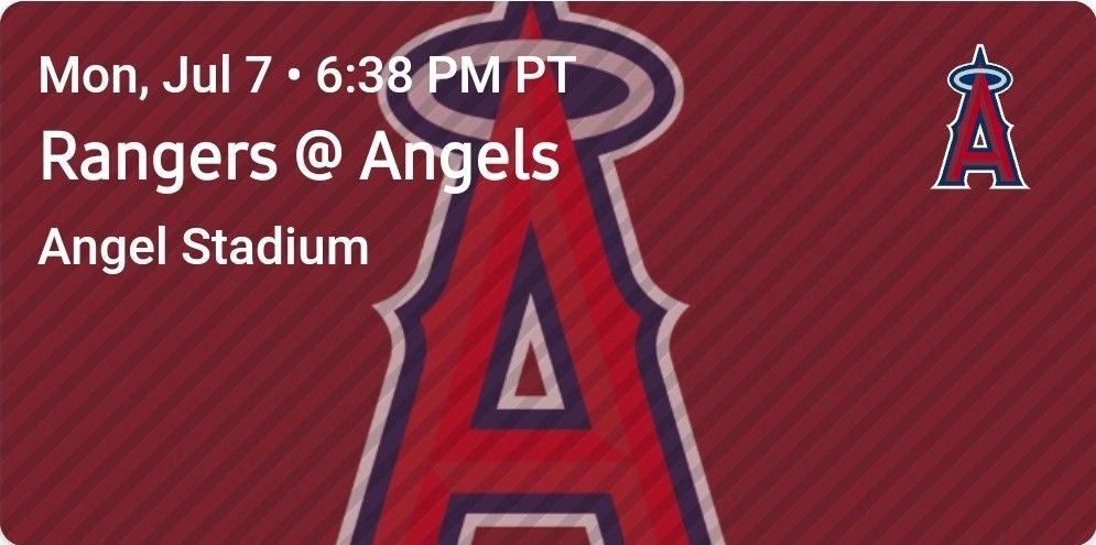 Angels Vs Texas Rangers July 7th 10 Tickets!