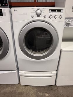 LG white front load gas dryer