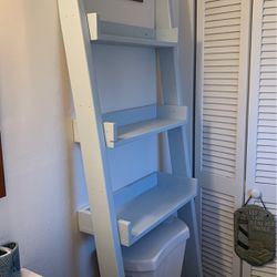 Custom Made Ladder Shelf Over The Toilet