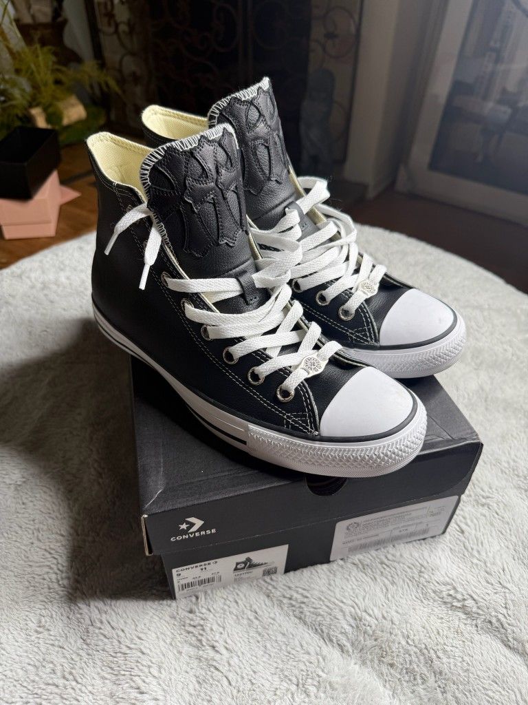 Chrome Hearts Leather Converse Sneakers Size 9
