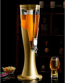 3L Drink Large Beer Tower, Tabletop Drink Tower Dispenser Liquor/Wine/Cold Drinks