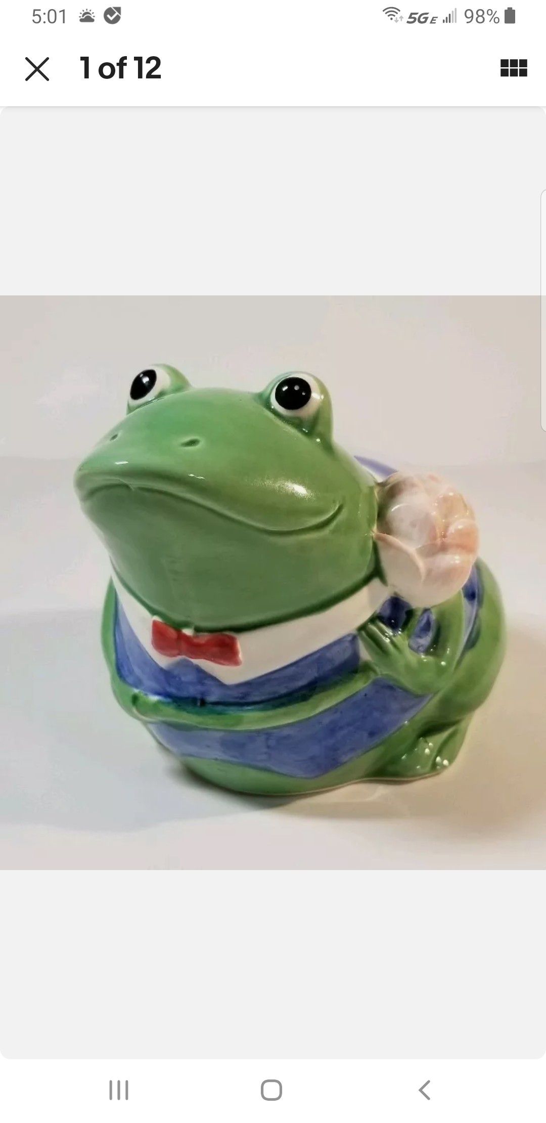 Vintage Coin Bank Green Frog Christmas Gift Money Collectable Currency Porcelain Holiday Kids Toy Bank