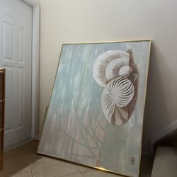 Vintage 4 Foot By 5 Foot Coastal Painting 