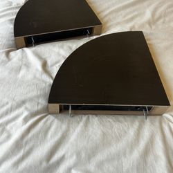 Black Wooden Corner floating shelves