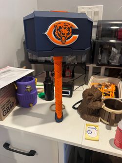 Chicago Bears NFL Thor Hammer Display