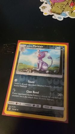 Pokemon Reverse Holographic Card - Alolan Persian 79/149 new kids toy game Nintendo