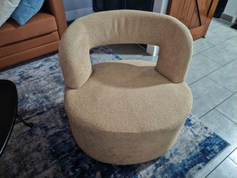 Minimal accent chair art deco cream swivel contemporary modern MUST GO BY JULY 9TH