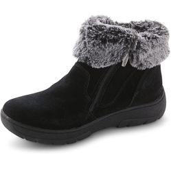 Khombu Women's Jessica Ankle Boots Faux Fur Shearling Lining for Cold Winter Weather