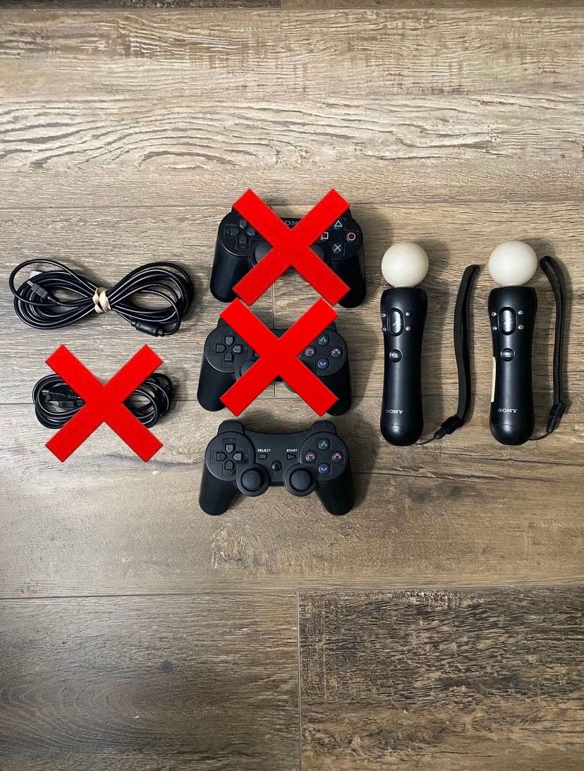 PS3 Controllers, Move Motion Controllers & Charging Cables