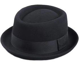 Men’s Pork Pie Hat 100% Wool Felt,