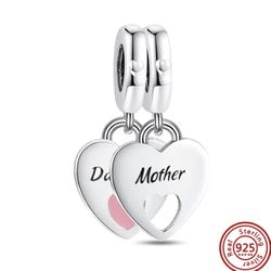 Mother And Daughter Sterling Silver Charm Set 
