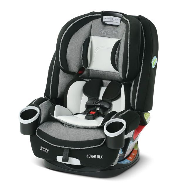 Graco 4Ever DLX 4-in-1 Car Seat, Grey, Infant to Toddler Car Seat, with 10 Years of Use, Rear-facing, Forward-facing and Booster Modes, Grey