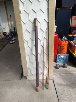 Heddon Bamboo Fishing Pole Holder And Bamboo Rods