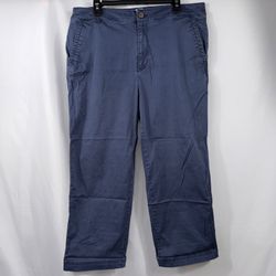 Gap Girlfriend Khaki Pants Blue Size 16 Cropped Stretch