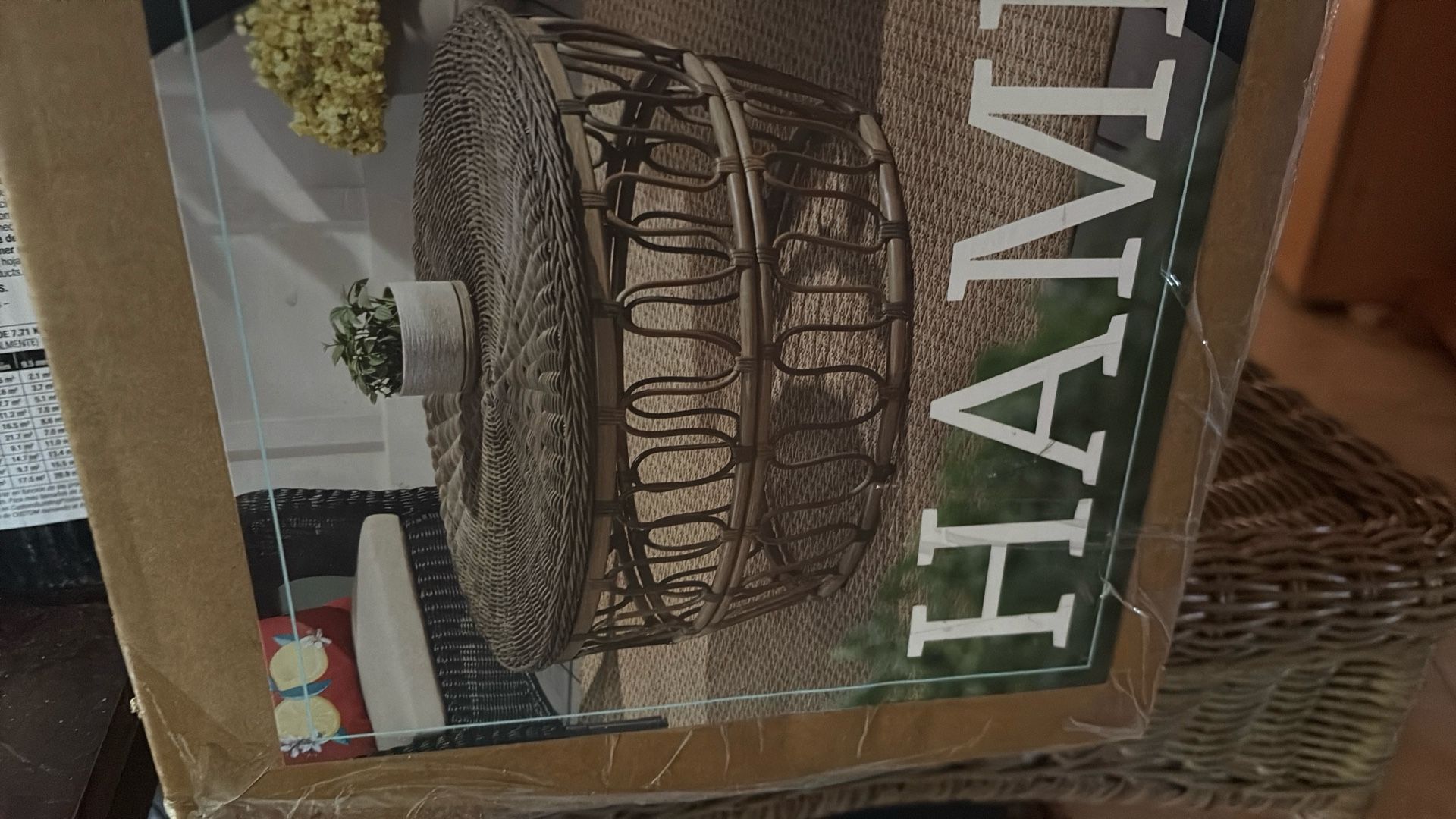 Hampton Bay New In Box 35” Woven Accent Table