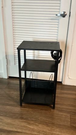 3 tier side table record player holder with storage