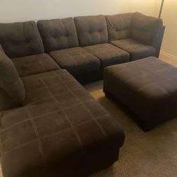 Beautiful L Shape Sectional With Ottoman 